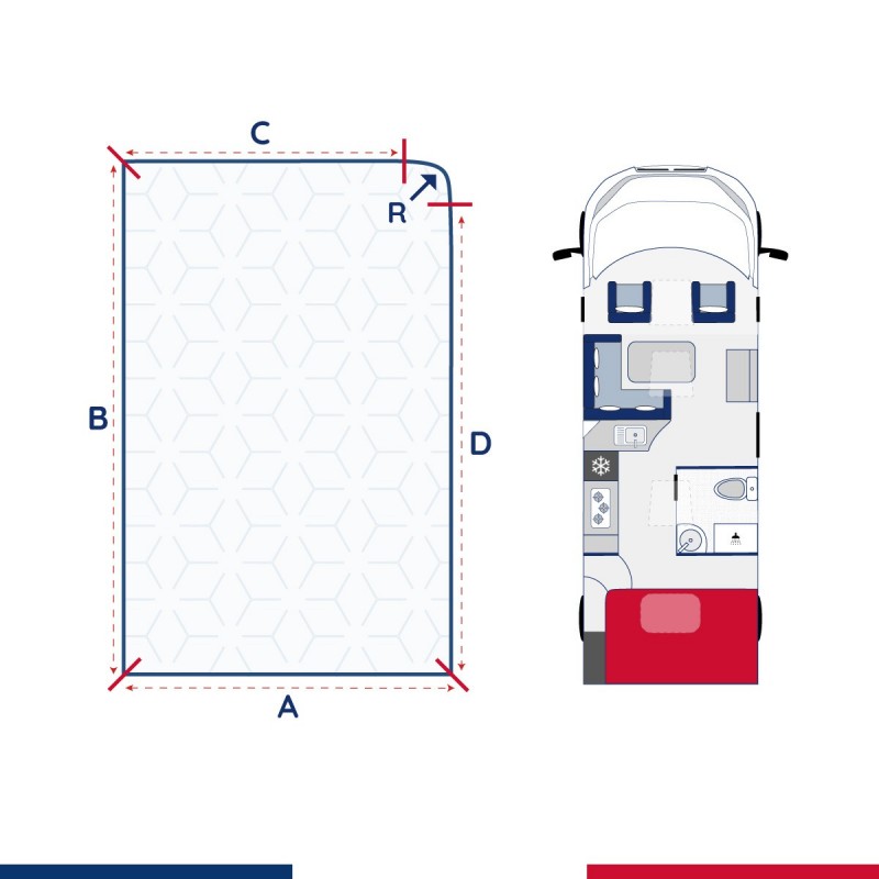 Matelas camping car lit transversal Arsène (Droite)