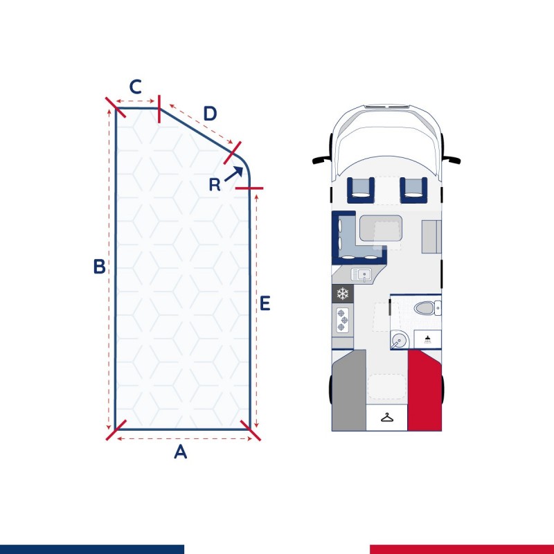 Matelas camping car lit jumeau Leontine (Droite)