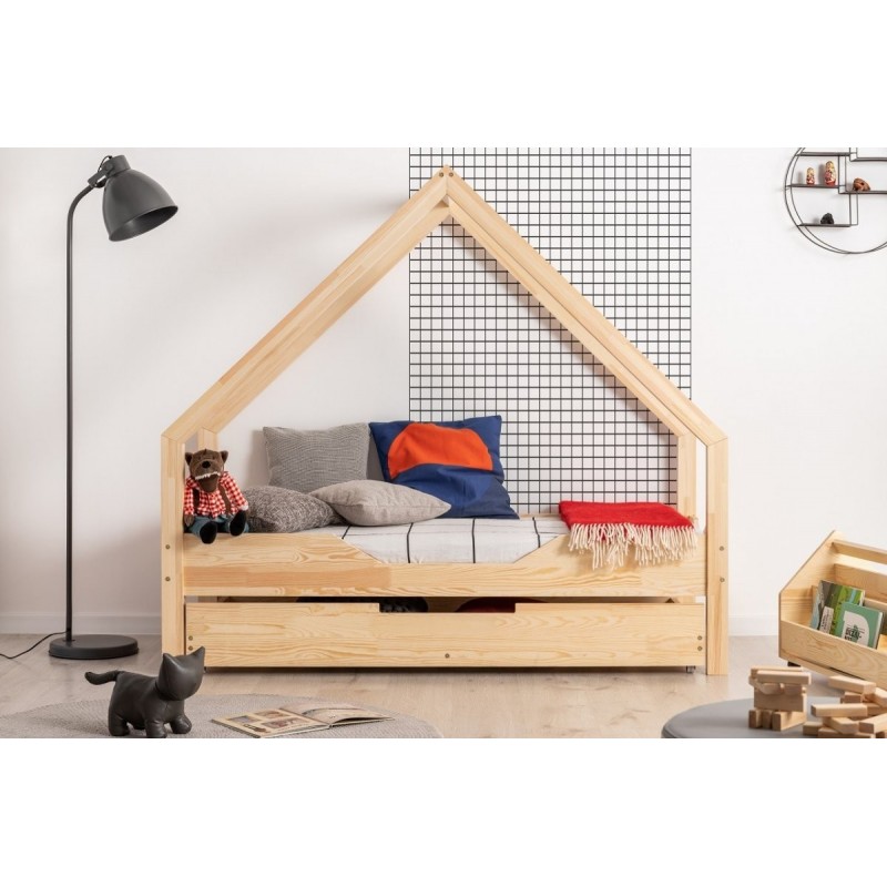 Lit cabane 90/180 x 190 cm lit enfant en bois massif lit au sol