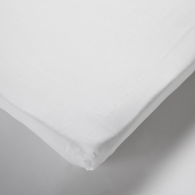 Drap housse matelas bébé 100% coton blanc 50x100