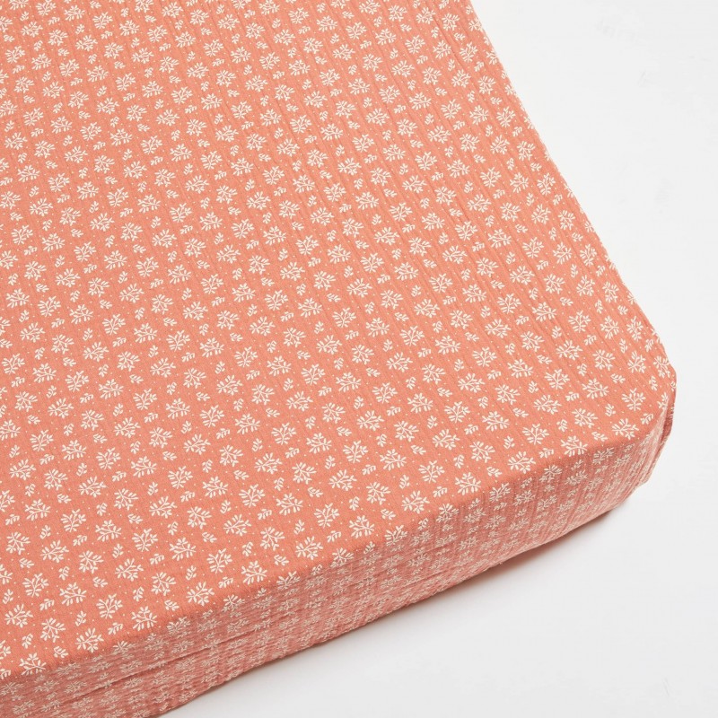 Drap housse 200x200 +35 cm Coton 57 fils Blush - Les bras de Morphée