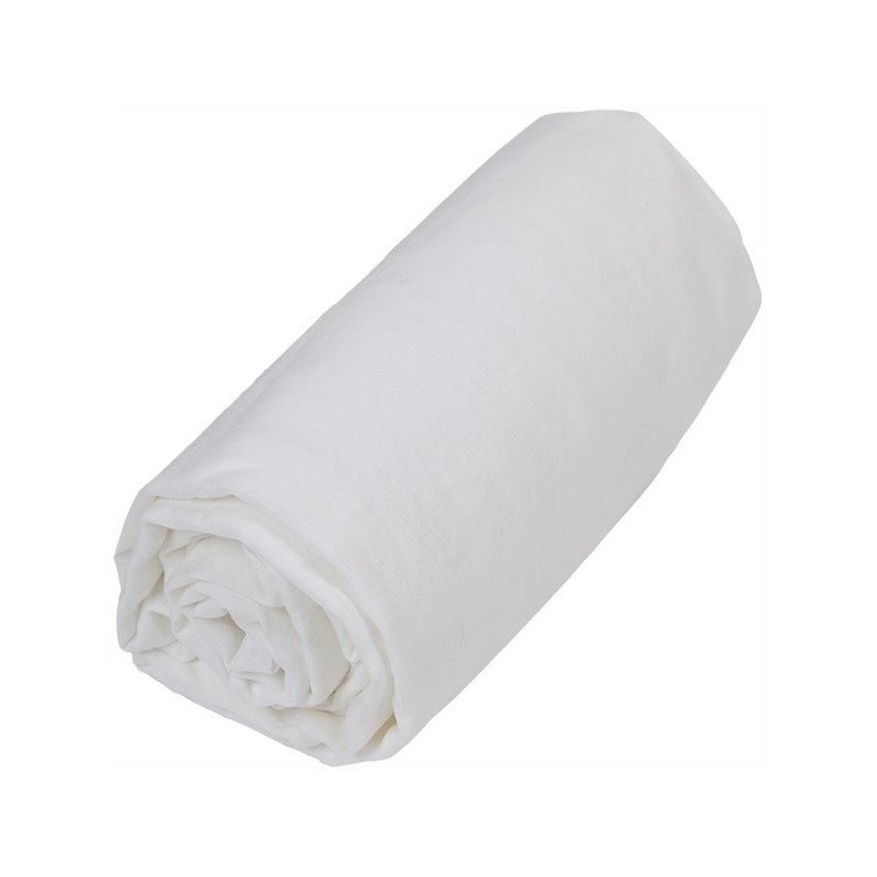 Drap housse 100% coton blanc pour matelas ovale 30x66