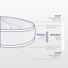 Découpe matelas couffin ovale de 8cm, dimensions 30x70cm