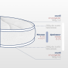 Découpe matelas bébé ovale de 6cm, dimensions 40x80cm