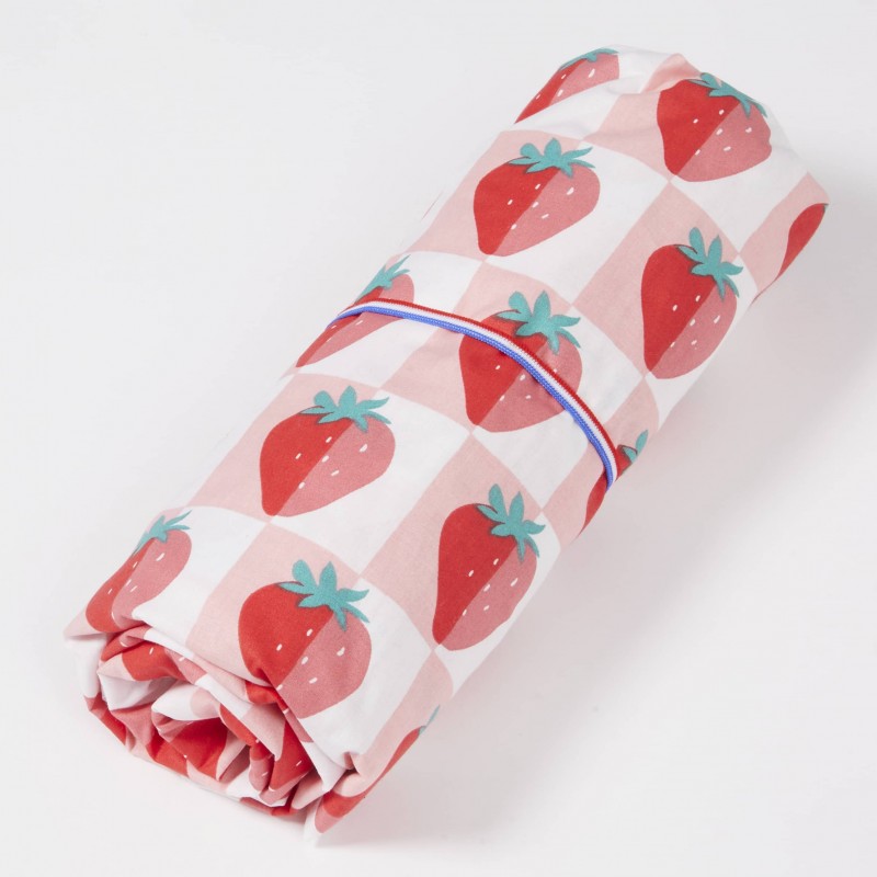 Drap housse Fraises roulé