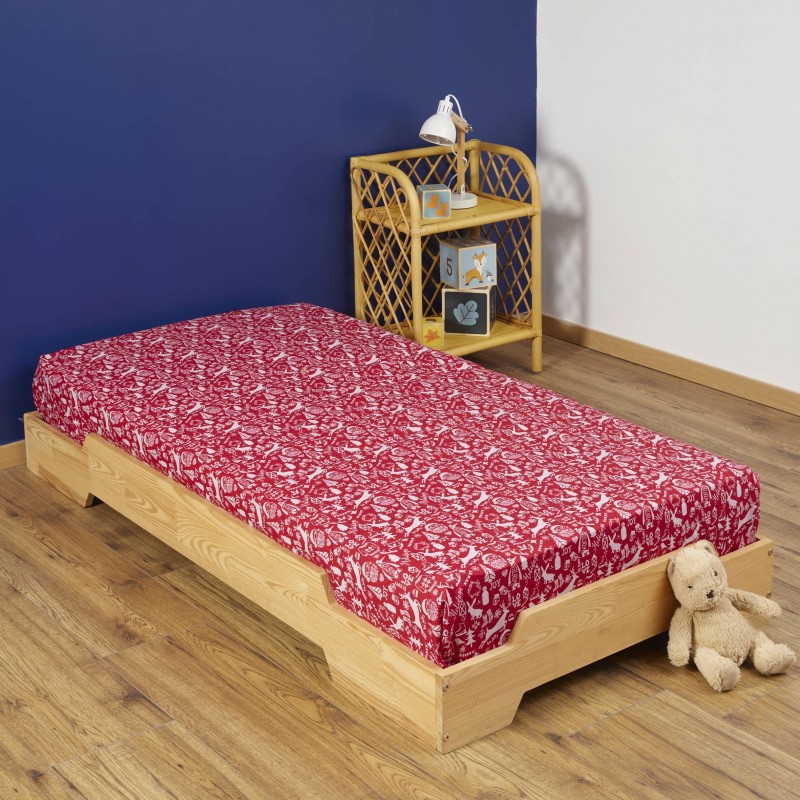 Drap housse Noël Rouge