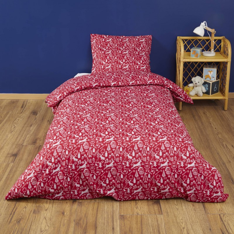 Parure de lit Noël Rouge