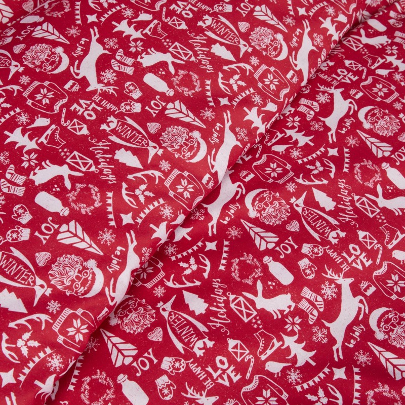 Zoom Parure de lit Noël Rouge