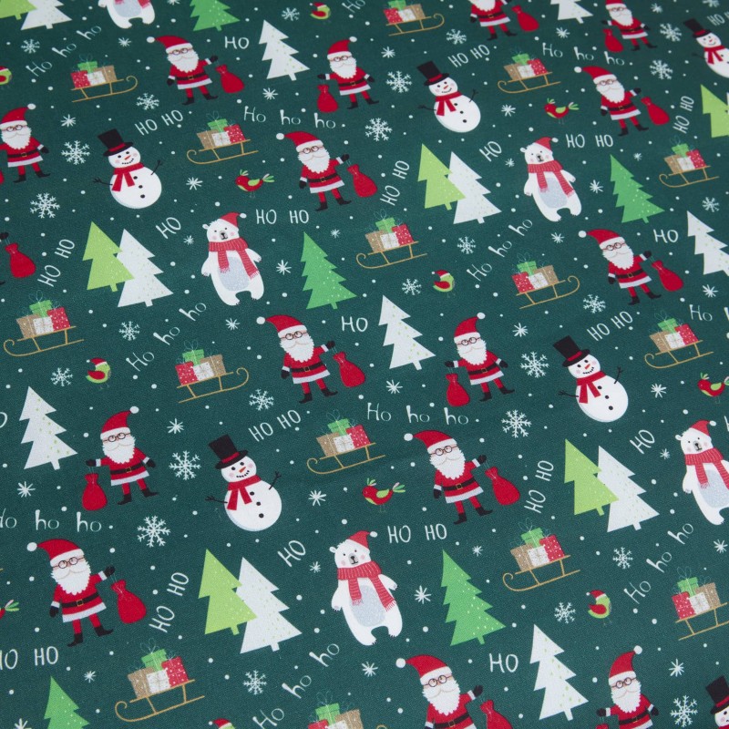 Parure de lit Noël Verte Santa