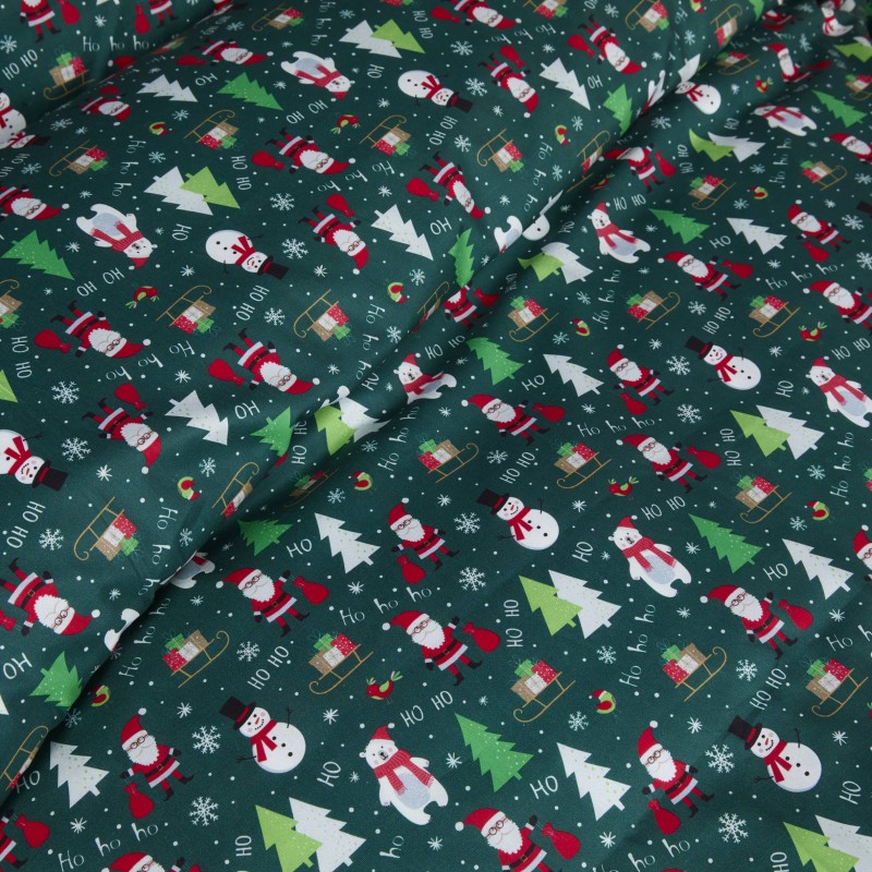 Parure de lit Noël Verte Santa