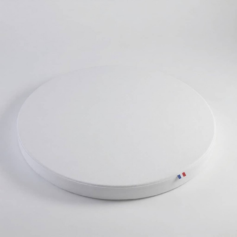 Drap housse matelas rond adulte 100% coton blanc