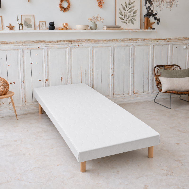 Sommier tapissier 70x130 lattes bois massif