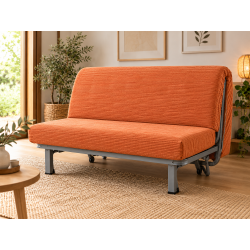 Matelas BZ velours côtelé orange – mousse HR 35 kg/m³