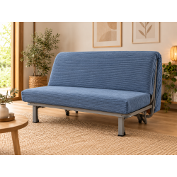 Matelas BZ velours côtelé bleu – mousse HR 35 kg/m³