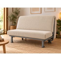 Matelas BZ velours côtelé écru – mousse HR 35 kg/m³