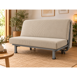 Matelas BZ velours côtelé beige – mousse HR 35 kg/m³