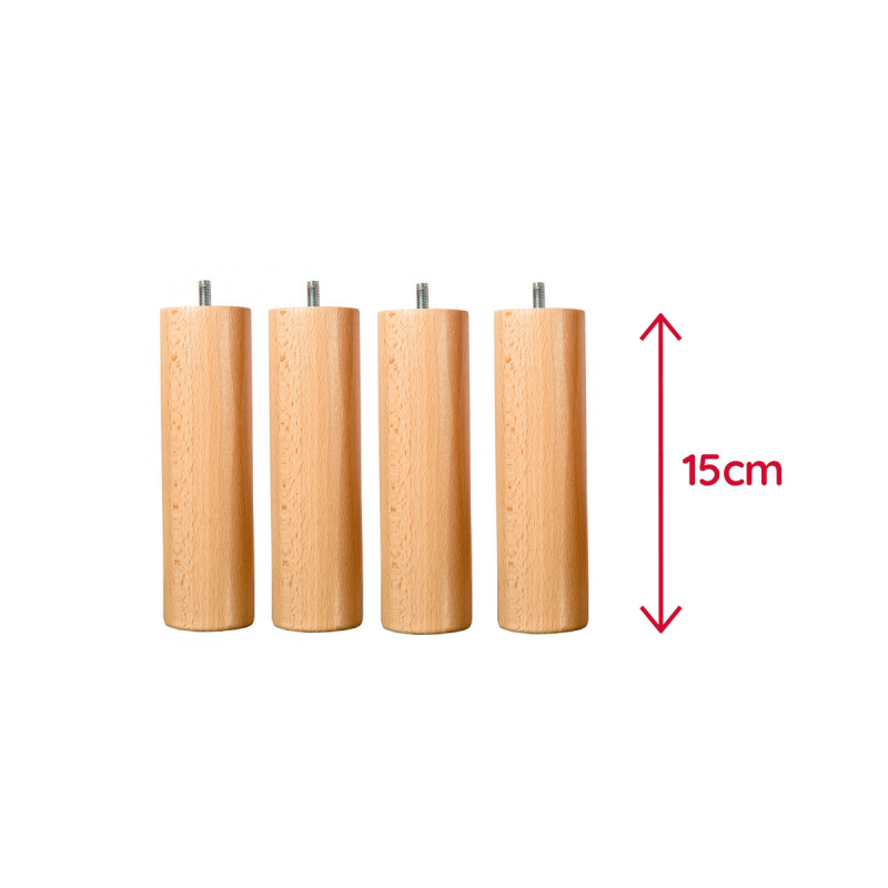 Pieds de sommier cyllindriques 15cm
