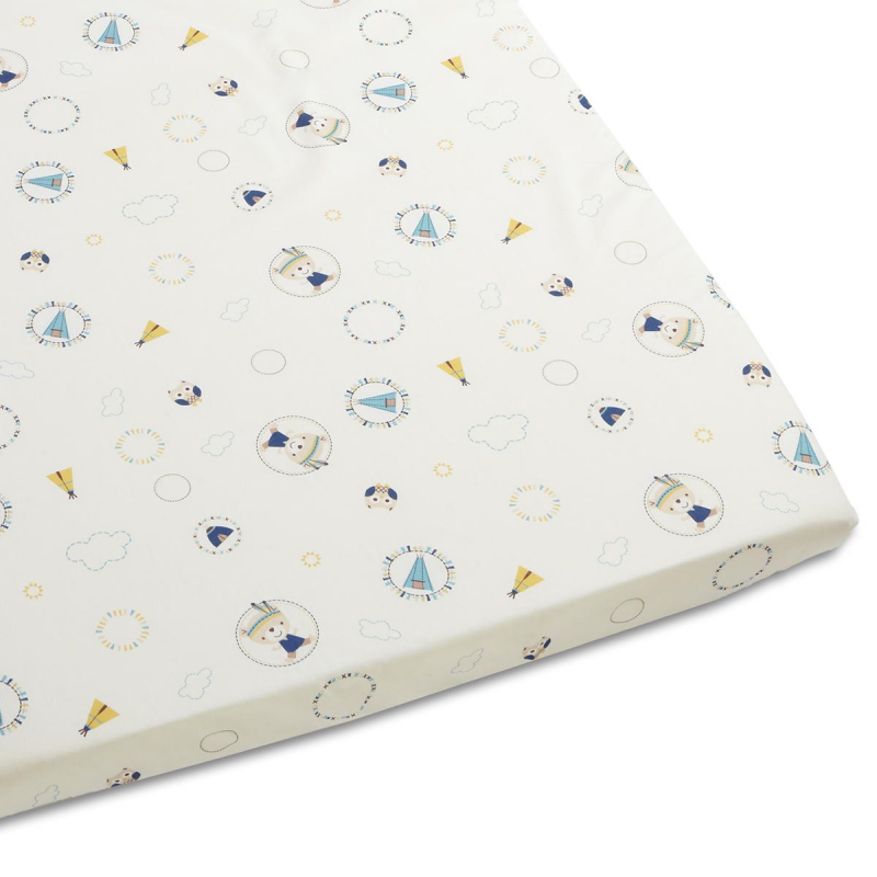 Drap housse bébé Tipi bleu