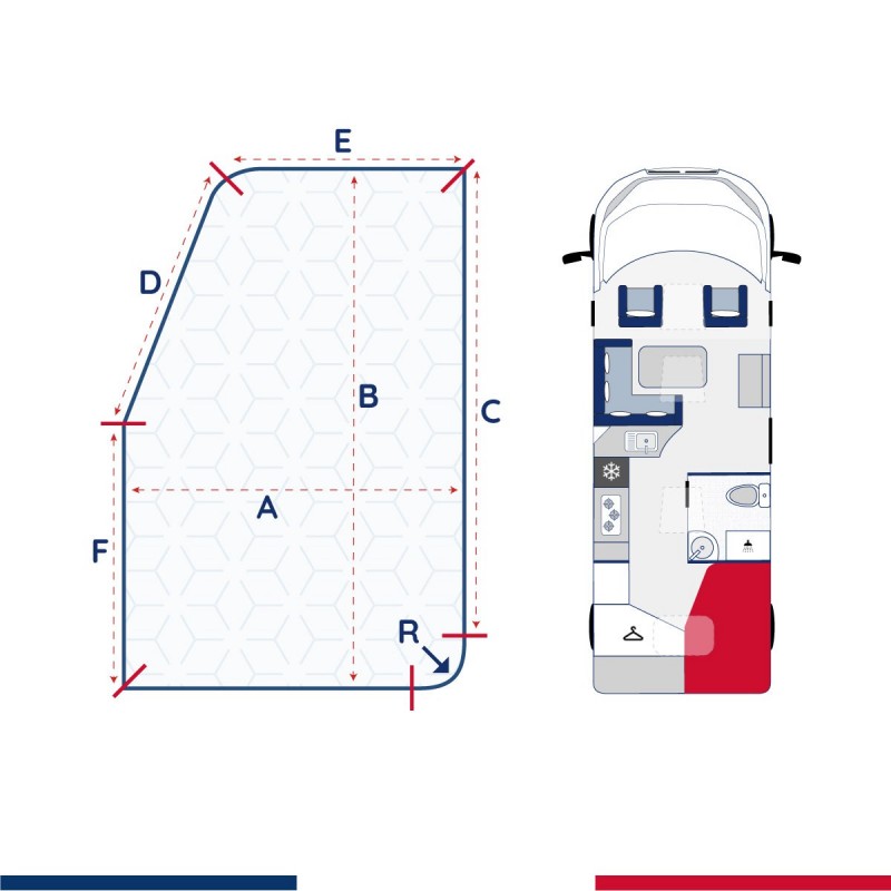 Matelas de côté pour camping car Félicie (Droite)