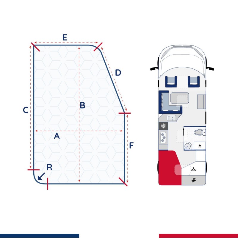 Matelas de côté pour camping car Félicie (Gauche