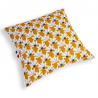 Coussin décoratif fleurs moutarde