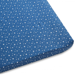 Drap housse pour enfant nuit etoilee bleu