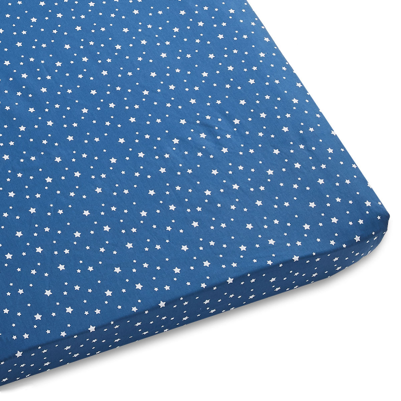 Drap housse pour enfant nuit etoilee bleu