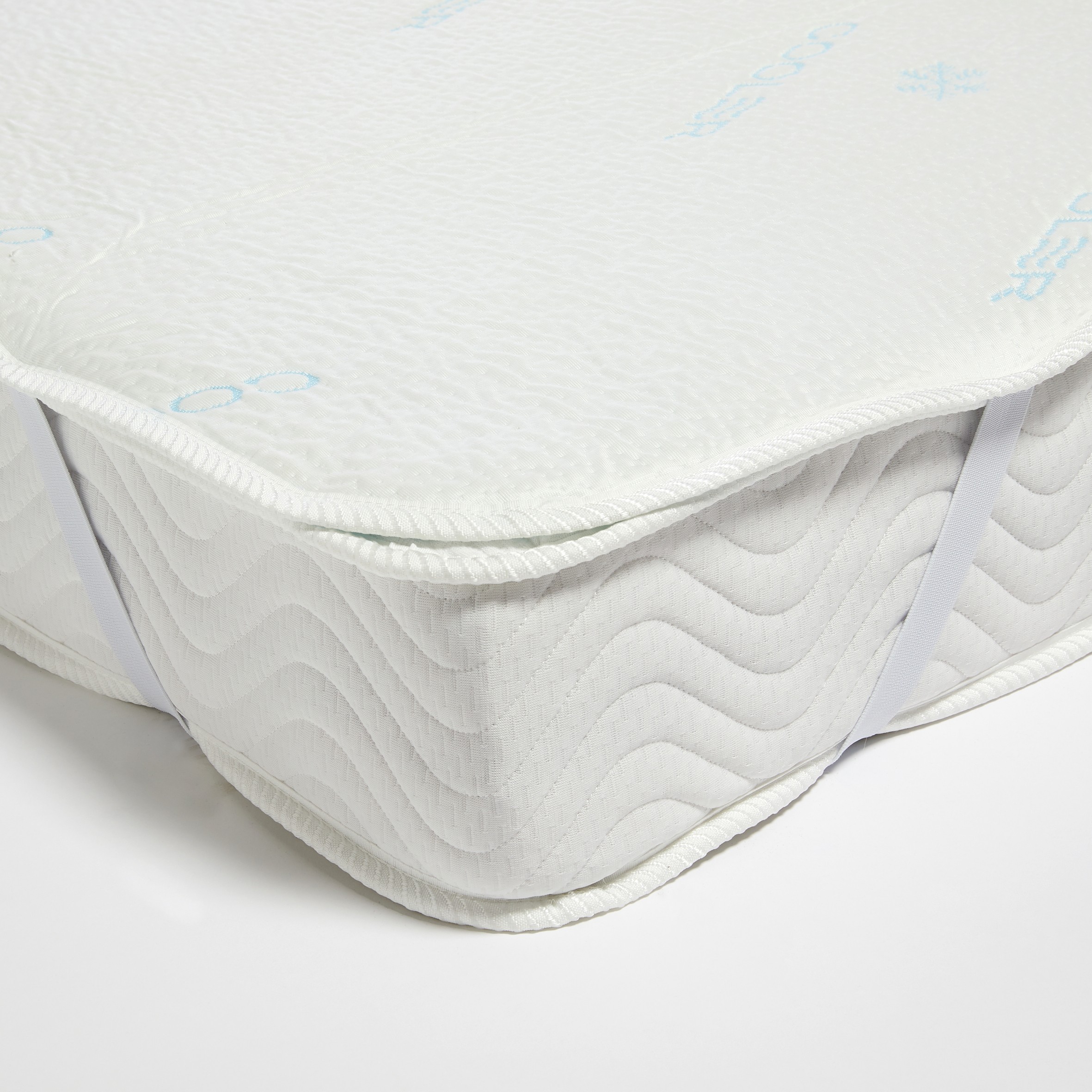 SLEEP ZONE Surmatelas Rafraîchissant Grand Lit - Housse Zonée Respirante, Poche Profonde 20-53 Cm, Blanc